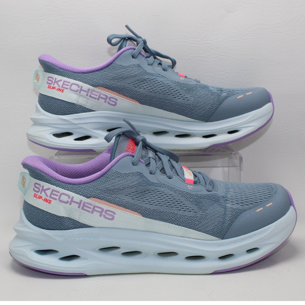 Skechers Hands Free Slip-ins Max Cushioning Glide-Step Slate Blue Womens 9 W